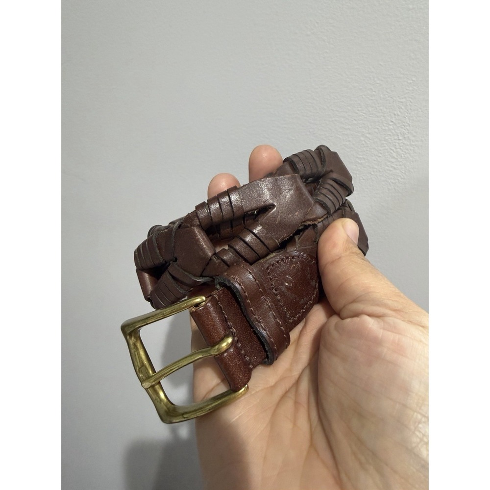Beautiful Spanish Leather Braided Boho Western Belt Sz 32 ‎ 37.5" Brown